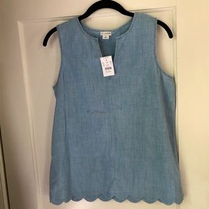 J.Crew Scalloped Chambray Top